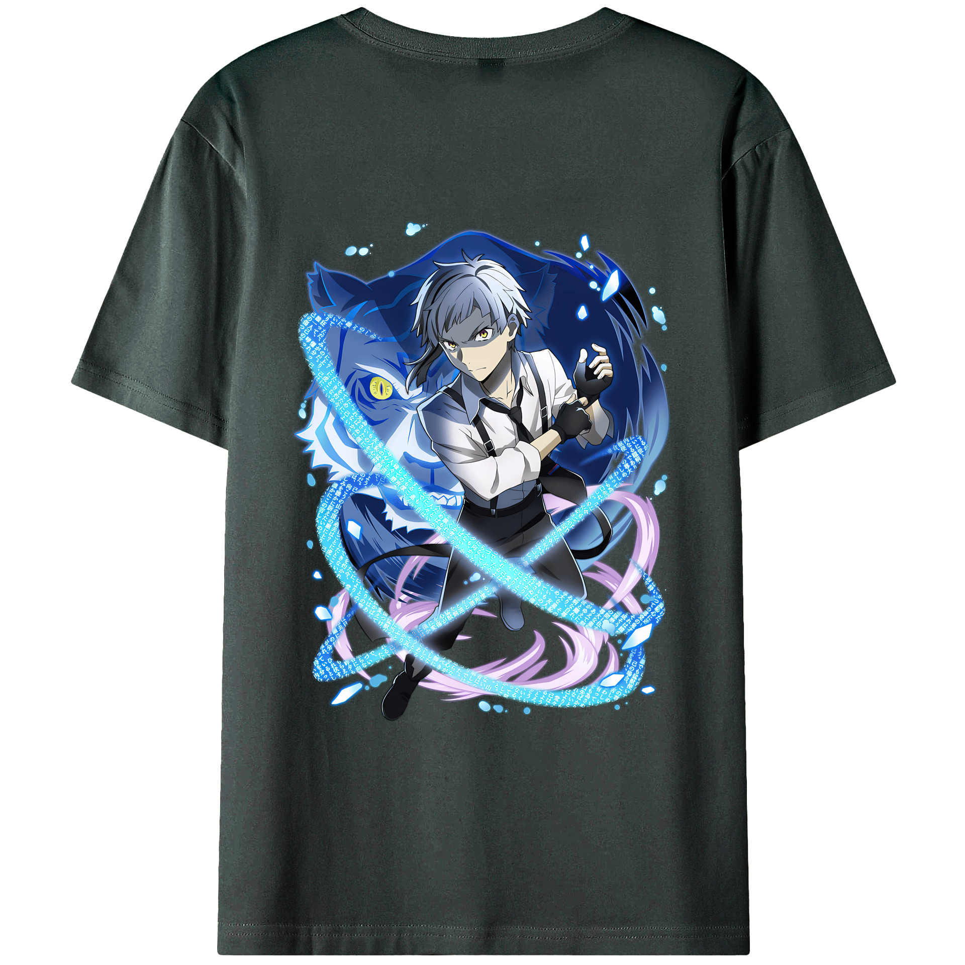 （画像用） 文豪ストレイドッグス Bungo Stray Dogs 綿100％ メンズ半袖Tシャツ（バックプリント） 通気性